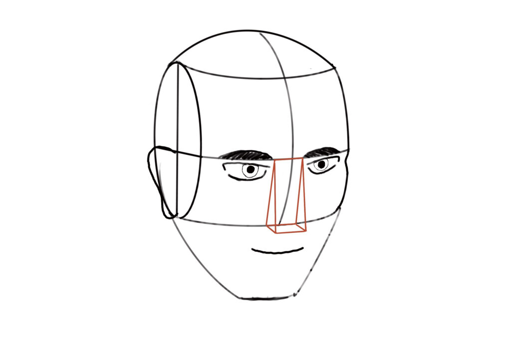 初學者自學畫畫第四步：臉總是畫歪嗎？你需要的是框架- 將框架放在臉上