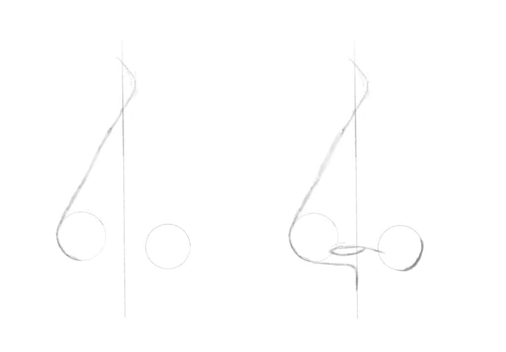 如何畫鼻子？最簡單又寫實的方法－畫出眉脊、鼻翼、鼻孔