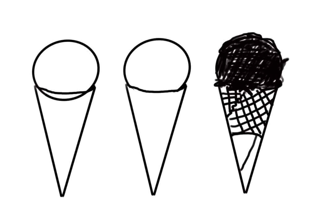 自學畫畫第二步：３個練習教你畫出任何東西 - 完成冰淇淋