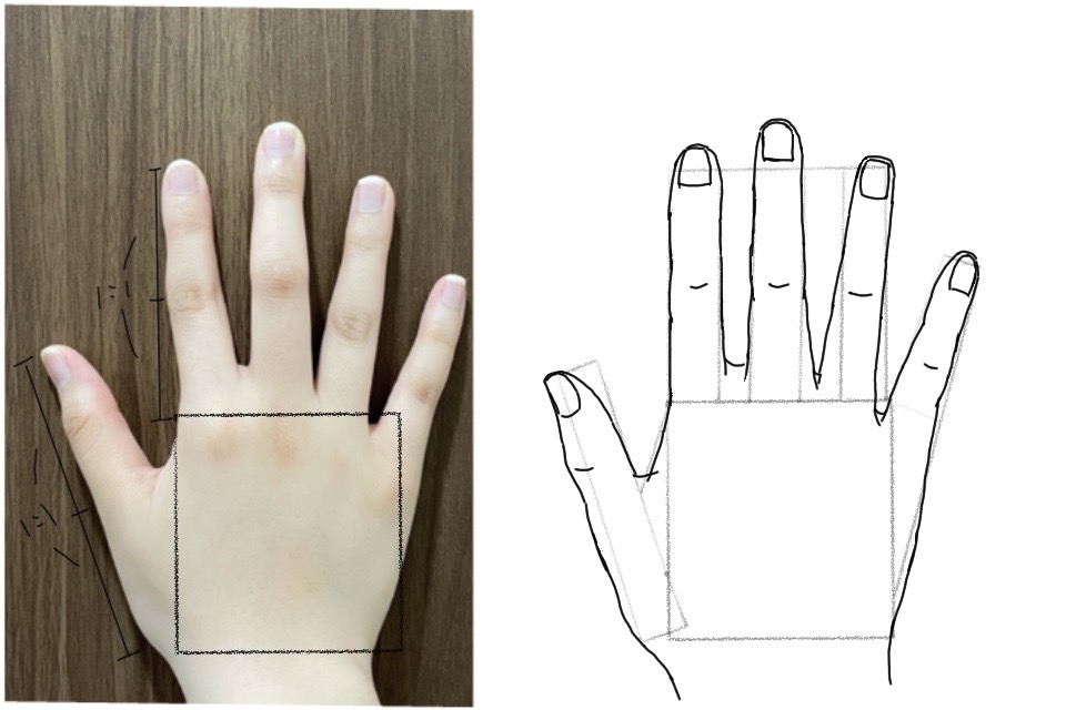 如何畫手？最簡單的教學：1招畫好手的比例- 畫出手指