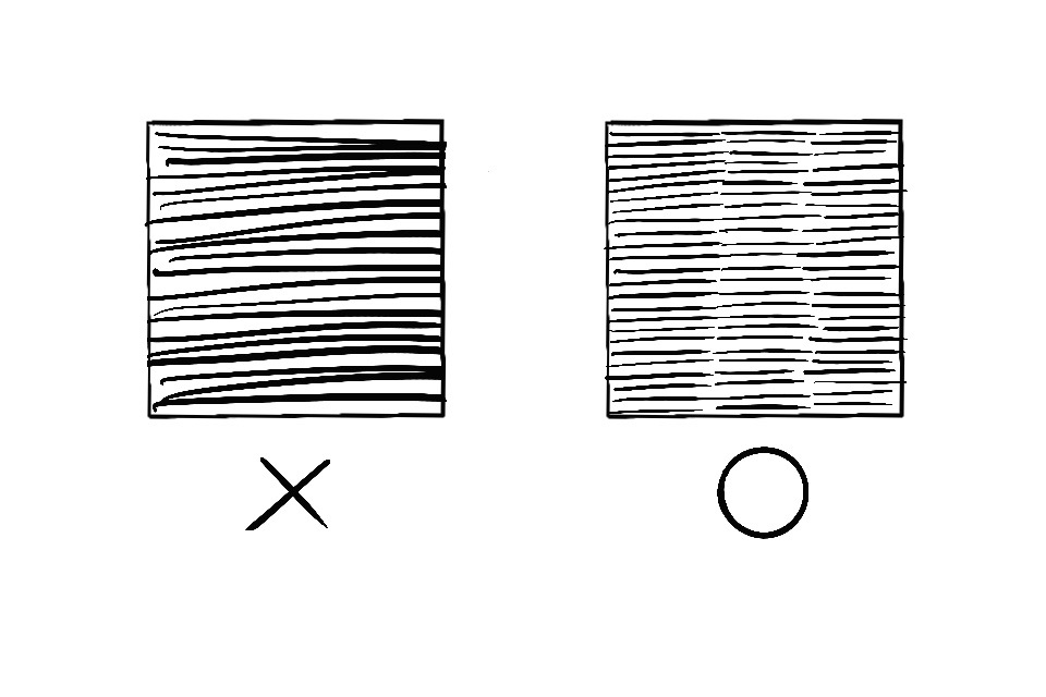 用線條畫畫：5個建議和手把手教學「交叉排線法」- 長線條可以分段畫