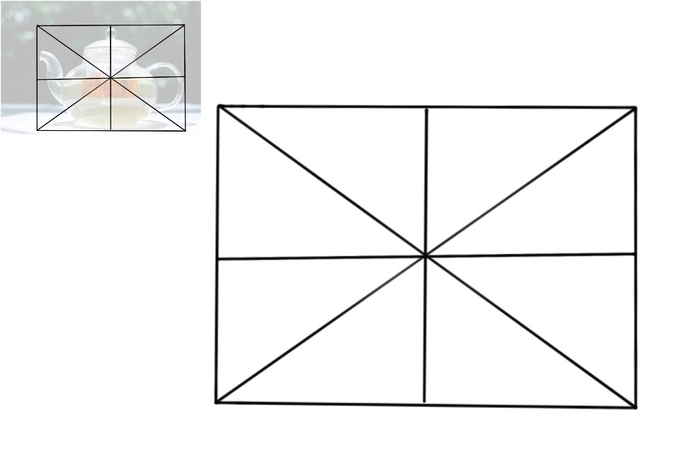 不再畫歪了！透過對角線畫好比例的3個方法-將框架畫到紙上